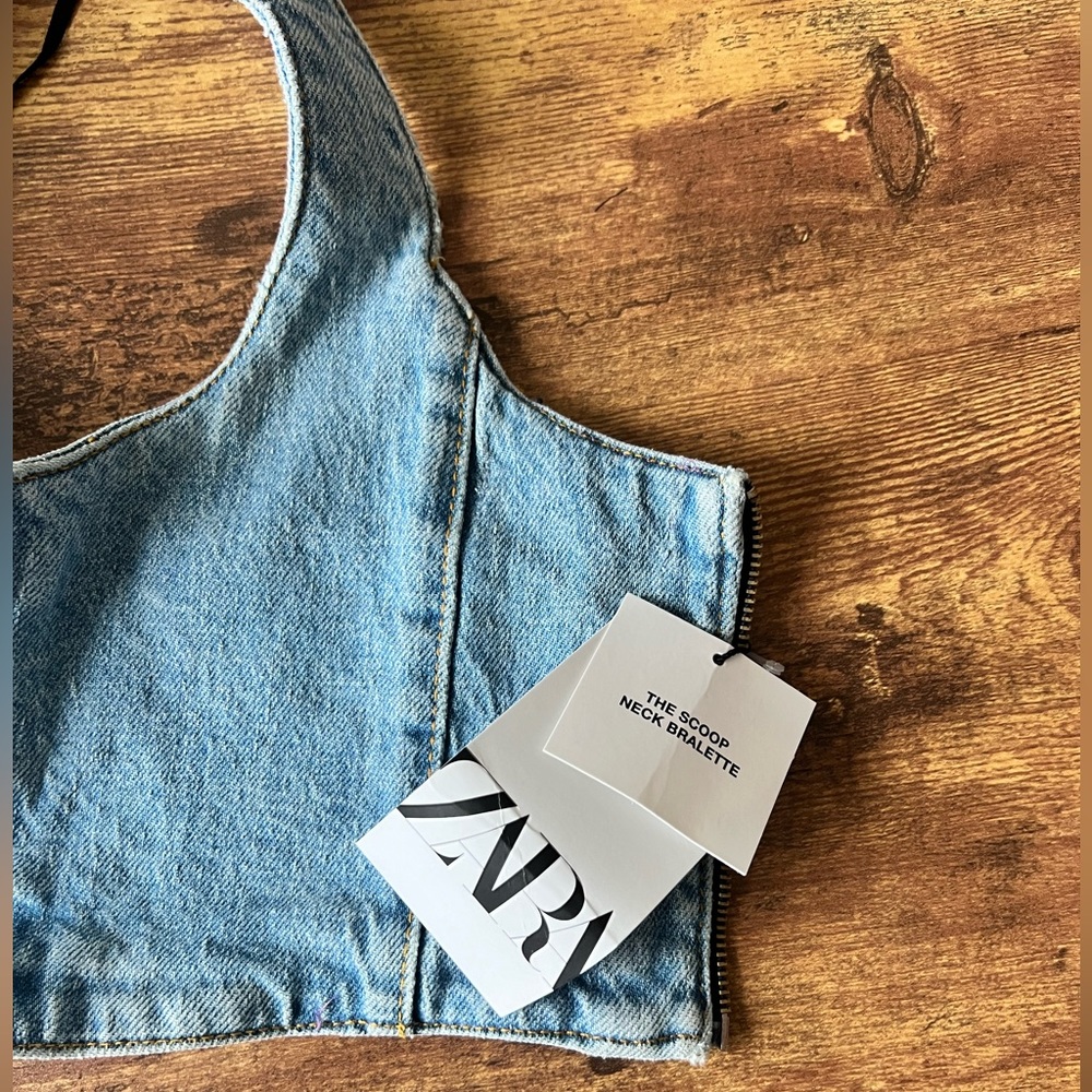 NWT Zara Denim Bralette